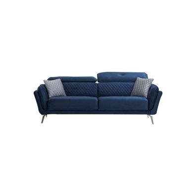 Blaues Textil Sofa Moderner Wohnzimmer Dreisitzer Luxus 3-Sitzer Couch
