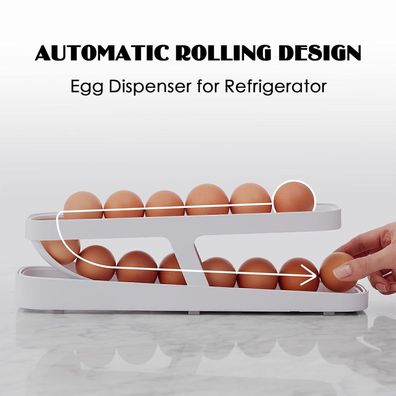 Kuehlschrank Eierspender Auto Rolling Egg Holder Eier 2-Tiers