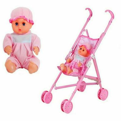 Puppen Buggy Kinder-Sportwagen Kinderwagen Babywagen faltbare Spielzeug Puppe