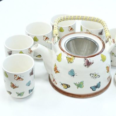 Teekannen-Set "Schmetterlinge" Keramik