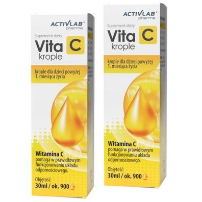 Vitamin C Tropfen L-Ascorbinsäure Immunsystem Hochdosierte 30ml x2