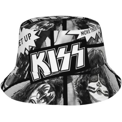 Kiss Mütze Hut - Musik Retro KISS Hüte Fischerhüte Sonnenhüte Eimerhüte Bucket Hats