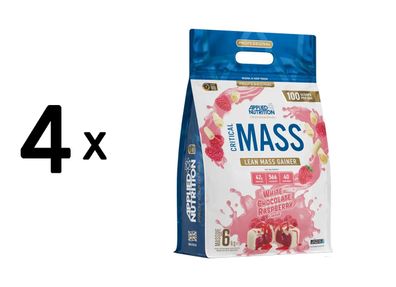 4 x Applied Nutrition Critical Mass Professional (6000g) White Chocolate Raspberry