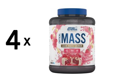 4 x Applied Nutrition Critical Mass Professional (2400g) Strawberry