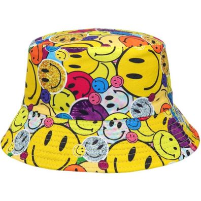 Smiley Bunte Hut - Kulitger Smiley Hüte Fischerhüte Sonnenhüte Eimerhüte Bucket Hats