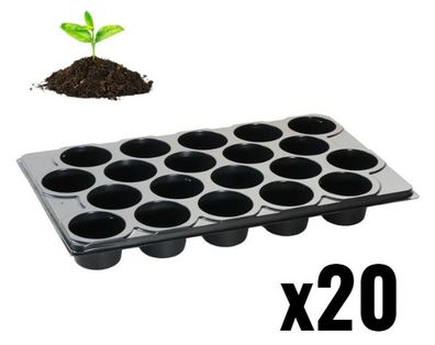 Anzuchtplatte Topfplatte Multitopf Multitopfpalette 20 Töpfe Pflanzen x20