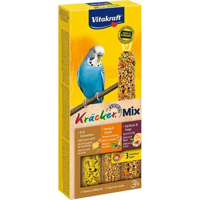 Vitakraft Vogelsnack Sittich Kräcker Mix Ei, Frucht, Honig, 1x 3 St