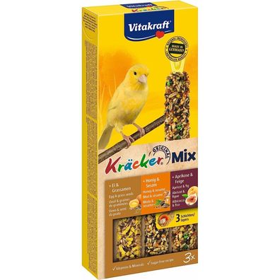 Vitakraft Vogelsnack Kanarien Kräcker Mix Ei, Frucht, Honig, 1x 3 St, 80 g (1er Pack)