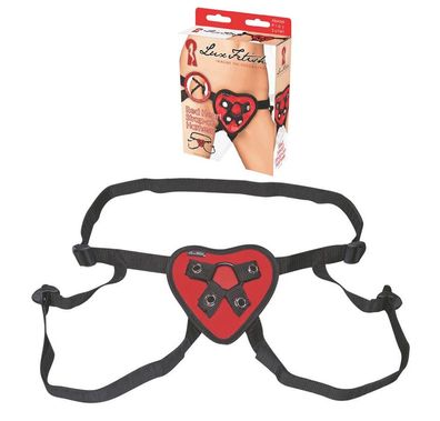 LUX FETISH Red Heart Strap - On Harness
