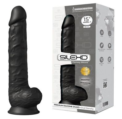 SILEXD Dual Density Silicone Dildo Model 1 black (