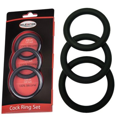 Malesation Cock Ring Set (Ø 4,00 cm, 4,50 cm, 5,00