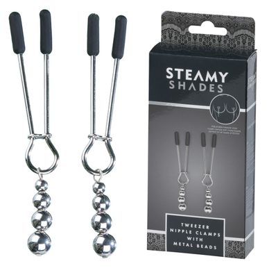 STEAMY SHADES Tweezer Nipple Clamps with Metal Bea