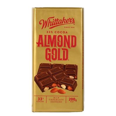 Whittaker's Almond Gold Fairtrade Milk Chocolate 200 g