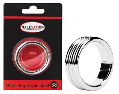 Malesation Metal Ring Triple Steel - (38,44,48)