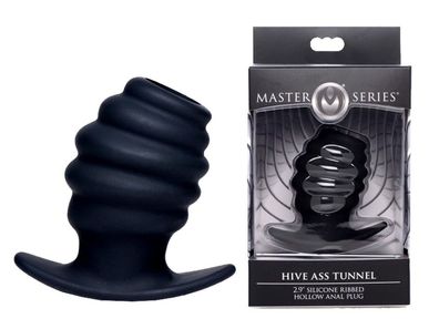 MASTER SERIES Ass Tunnel Ribbed Hollow Anal Plug -
