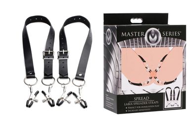 MASTER SERIES Spread Labia Spreader Straps with Cl