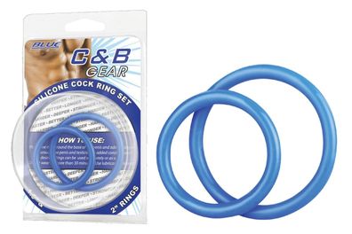 BLUE LINE C&B GEAR Silicone Cock Ring Set - (div.