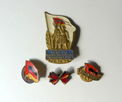 4 DDR Abzeichen 7. Kongress Monat der DSF 1955 Deutsch Sowjetische Freundschaft