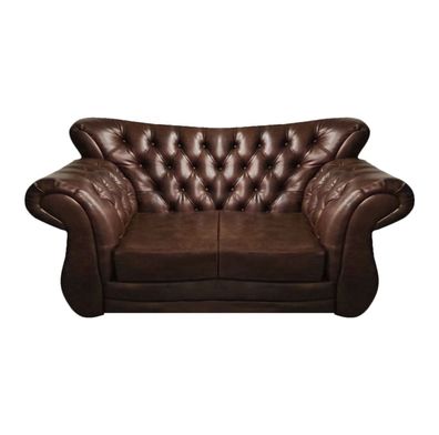 Braun Luxus Sofa Zweisitzer Couch Chesterfield Wohnzimmer Polstermöbel