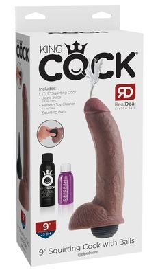 King Cock - 9'' Squirting Cock with Balls - (div.