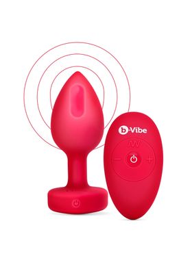 b-Vibe - Vibr Heart Plug M/ L - Rot -