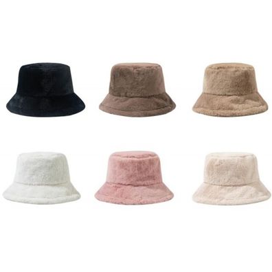 Frauen Teddy Fell Hüte - Elegante Warme Damen Fischerhüte Eimerhüte Bucket Hats
