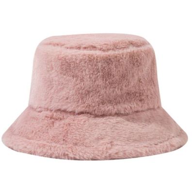 Pinke Teddy Fell Hut - Weiche Teddyfell Damen Hüte Fischerhüte Eimerhüte Bucket Hats