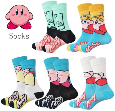 Kirby Jump-´n´-Run Lustige Cartoon Anime Socken - Nintendo Kirby Manga Motivsocken