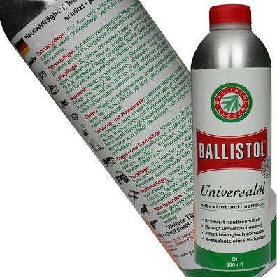 Ballistol Pflegeöl Schmieröl Waffenöl Universalöl Reinigungsöl 500 ml Dose