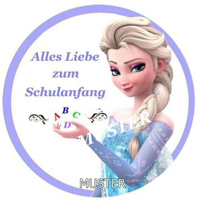 Eiskönigin Frozen Elsa Zum Schulanfang Tortenaufleger Dekoration Dekorpapier Plus