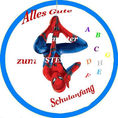 Tortenaufleger Spiderman Zum Schulanfang Oblatenpapier Premium Tortendekoration