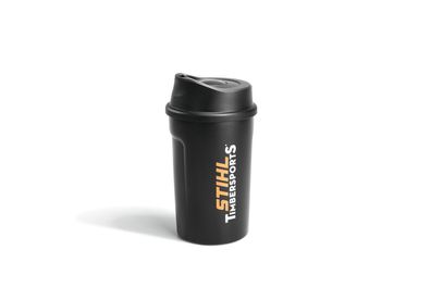 STIHL Coffee 2 Go Cup Kaffeebecher Timbersports Schwarz mit Aufdruck