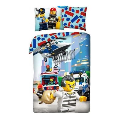 LEGO City Bettwäsche Set | 140x200cm Decke & 60x70cm Kissen