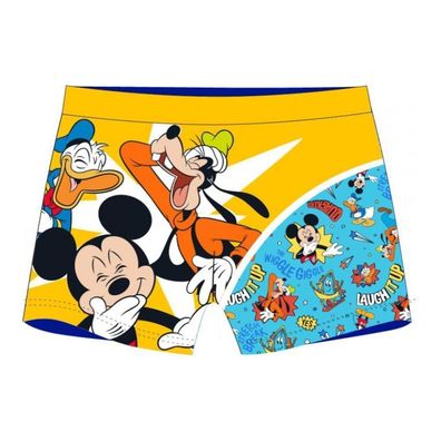 Mickey, Goofy und Donald Badeshorts für Jungen | Blau & Gelb | 98-128