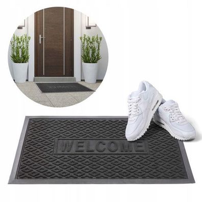 KADAX Fußmatte, Eingangsmatte aus robusten Polyester mit Gummiseite 75x45cm