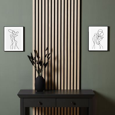 Akustikpaneele Holz Natur 60 x 120 cm 1, 2 oder 4 Paneele 3D Wandpaneele...