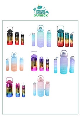 Trinkflasche Wasserflasche Sport Travel mit Strohhalm BPA Frei Neu Auswahl
