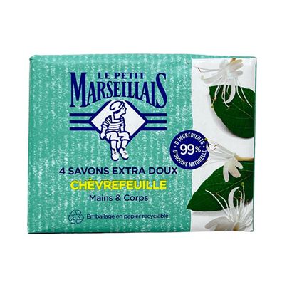 Le Petit Marseillais - Savon Extra Doux Chevrefeuille - Geißblatt 4x 100g