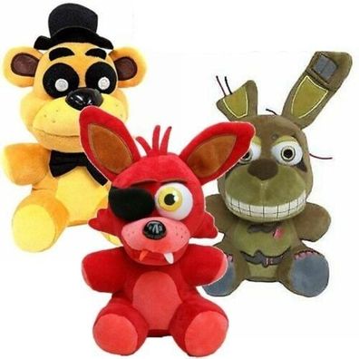 3PCS FNAF Five Nights at Freddy´s GOLD Bear Red Foxy Spielzeug Plüschtiere