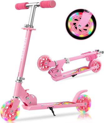 Tenboom Roller Kinder Scooter 6 Jahre, 2 LED aufleuchten Räder Tretroller Kinder