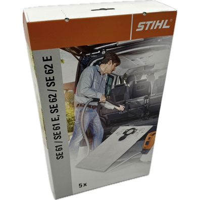 STIHL original Filtersack für SE 61/61E, Staubsaugerbeutel 5 Stück 49015009004