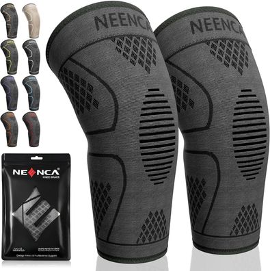 NEENCA 2 Pack Kniestütze, Komprimierte Kniebandage für Männer Frauen Knieschütz