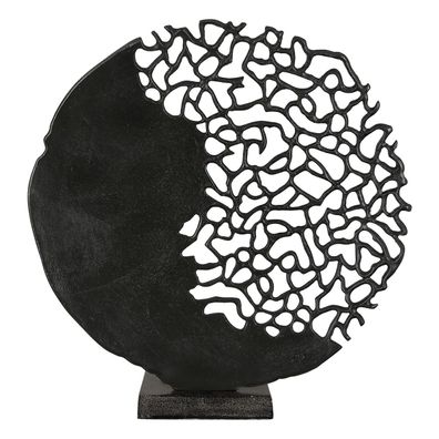 Casablanca Skulptur, rund, "Osaka", Aluminium, schwarz, , L. 10 cm, B. 41 cm, H. ...