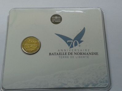 Original coincard 2 euro 2004 Frankreich D-Day coincard Normandie belle epreuve