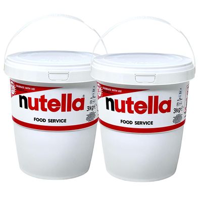 Ferrero Nutella BIG Family 2 x 3 kg - Doppelpack Nuss-Nugat-Creme im Eimer