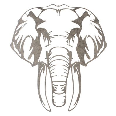 Elefant weise - 95x107cm, Metall, Handarbeit, von Artishoque