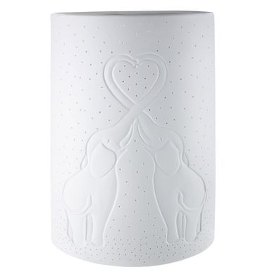 Porzellan Lampe "Elefantenliebe"H 28cm, von Gilde