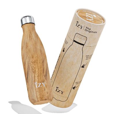 IZY Bottle , Trinkflasche -isoliert, Design Braun, 500ml, in Geschenkbox