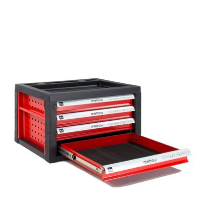 Werkzeugkiste, Werkstattwagen Aufsatz 4 Schubladen, Werkstattausstattung Rot