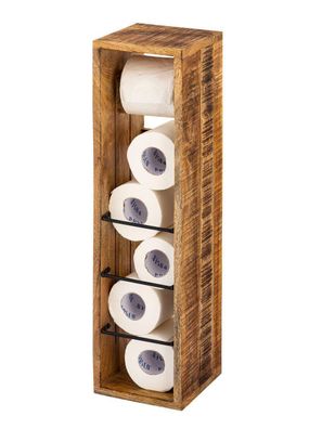 Toilettenpapierhalter, Holz, 17x17cm aus quadratischem Mangoholz, von Voglrieder